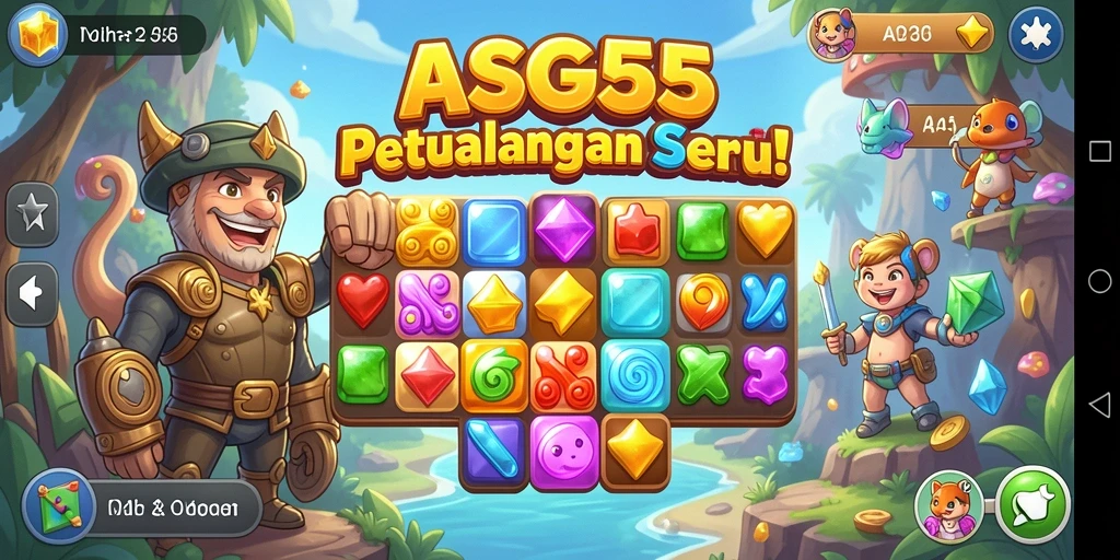 Tangkapan layar gameplay <strong>ASG55</strong> menunjukkan pencocokan objek berwarna-warni.