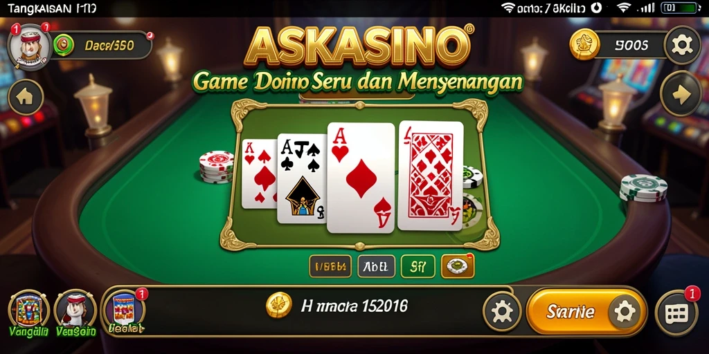 Tampilan gameplay menarik dari ASKASINO yang menggambarkan serunya bermain Domino.