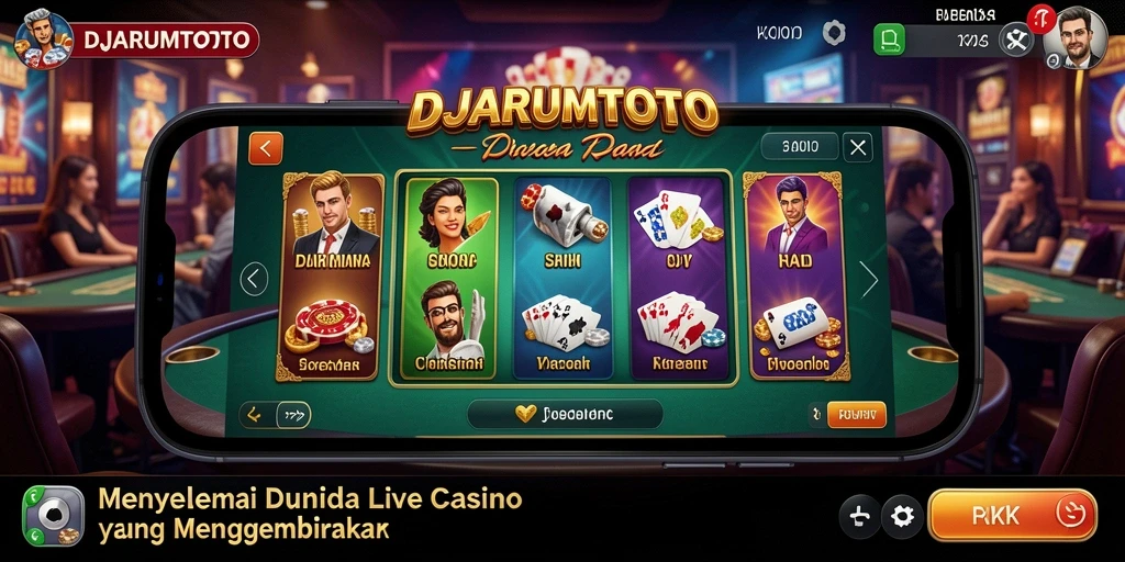 Screenshot gameplay DJARUMTOTO menampilkan dealer profesional dan pemain yang aktif.