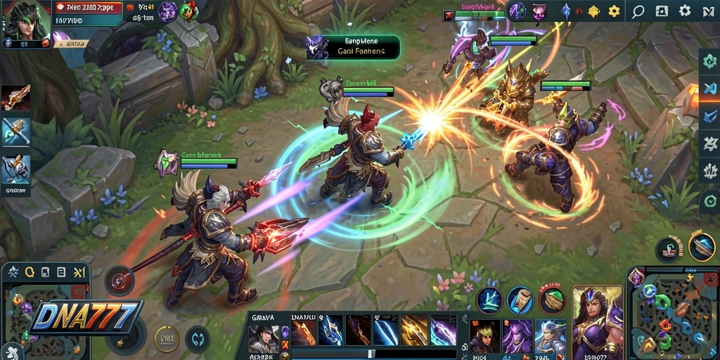 Screenshot dari gameplay <strong>DNA777</strong> yang menampilkan pertarungan seru dan strategi.