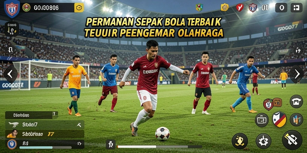 Tampilan gameplay GOGO77 yang mendebarkan saat pertandingan sepak bola.