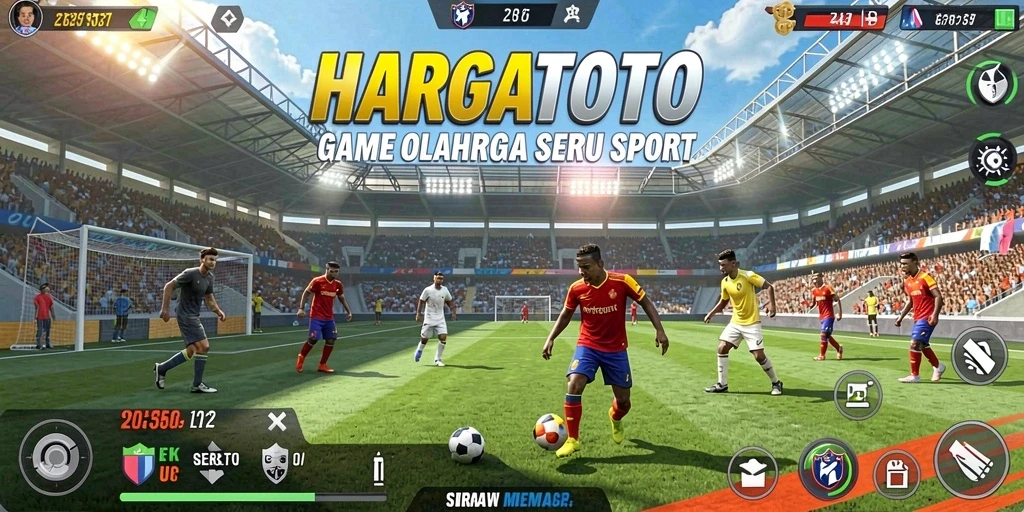 Screenshot HARGATOTO menunjukkan aksi seru dalam pertandingan olahraga.