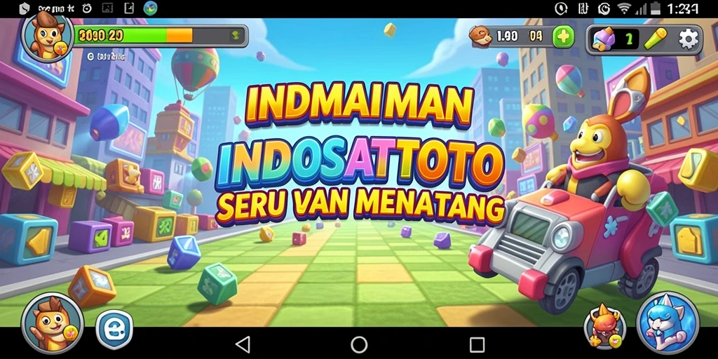 Tampilan gameplay seru dari INDOSATTOTO dengan warna-warni yang menarik.