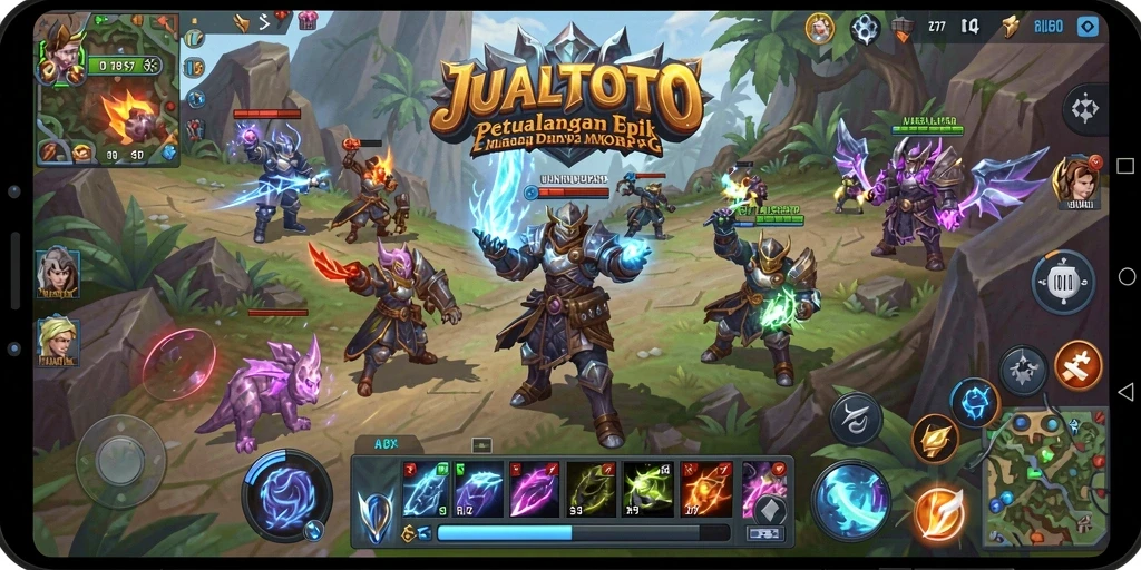 Screenshot gameplay <strong>JUALTOTO</strong> menampilkan petualangan seru di dunia fantasi.