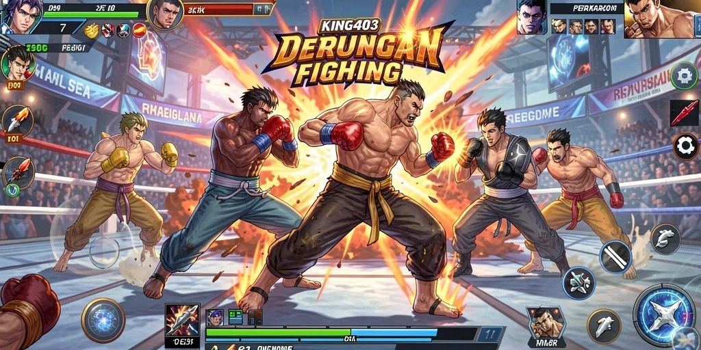 Tampilan seru gameplay Fighting di KING403 dengan pertarungan intens.