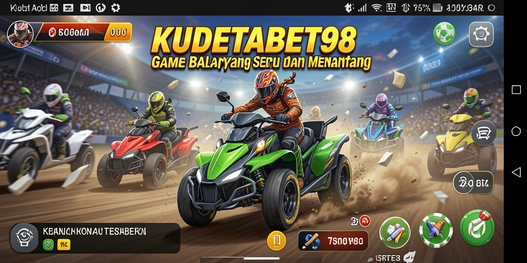 Tangkapan layar gameplay KUDETABET98 yang seru di lintasan balap.