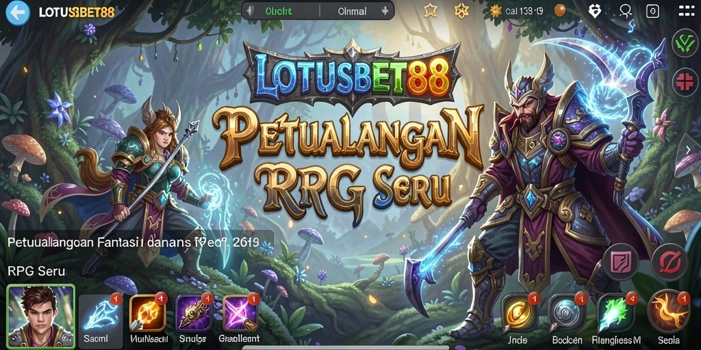Screenshot gameplay LOTUSBET88 dengan karakter dan pertarungan epik.