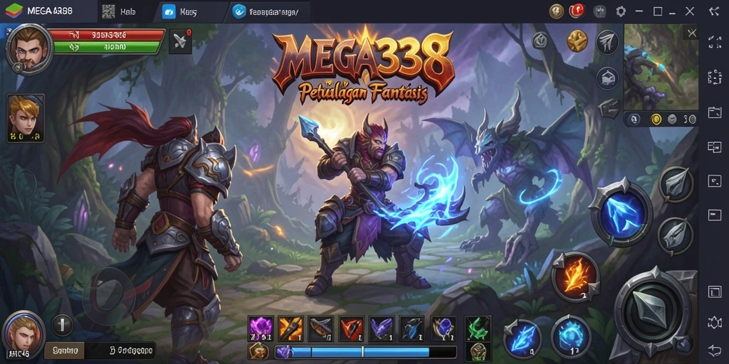 Screenshot gameplay MEGA338 menunjukkan aksi pertarungan yang seru.