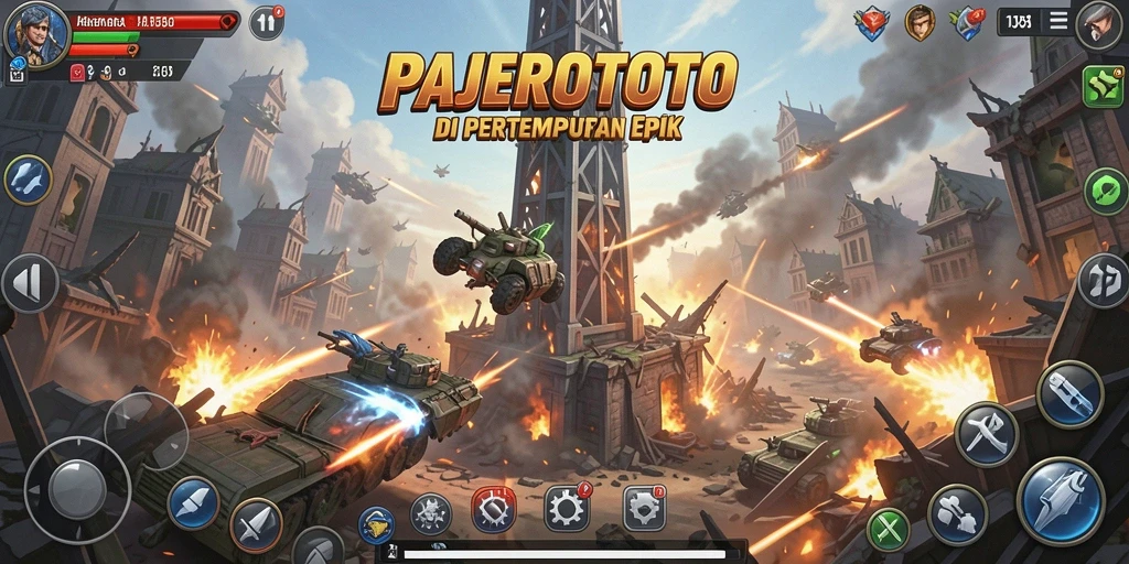 Tampilan gameplay PAJEROTOTO dengan aksi menara yang seru.