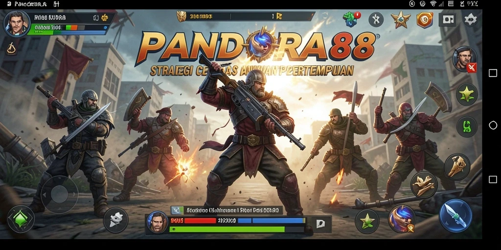 Tampilan gameplay <strong>PANDORA88</strong> dengan berbagai strategi dan pertempuran yang mendebarkan.