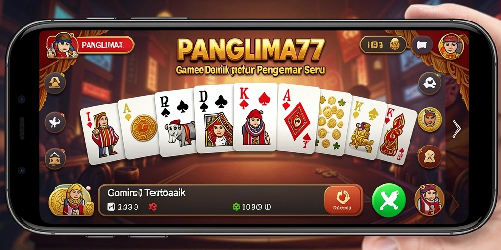 Tampilan gameplay seru dalam PANGLIMA77 yang menampilkan strategi Domino.