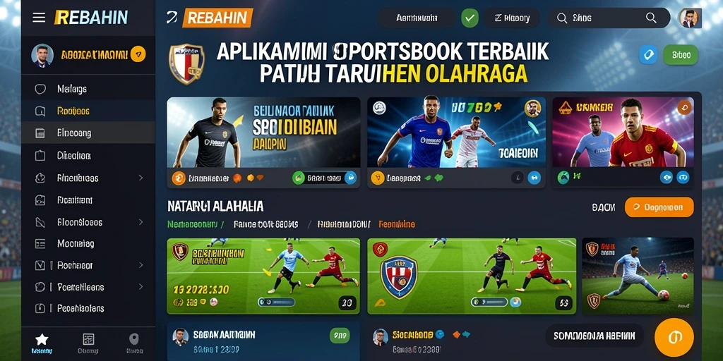 Tampilan menarik dari gameplay REBAHIN saat melakukan taruhan olahraga.