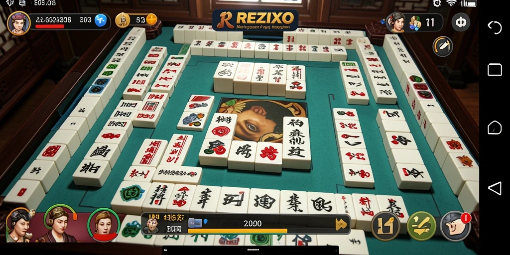 Screenshot REZIXO menampilkan gameplay Mahjong yang seru dan menantang.