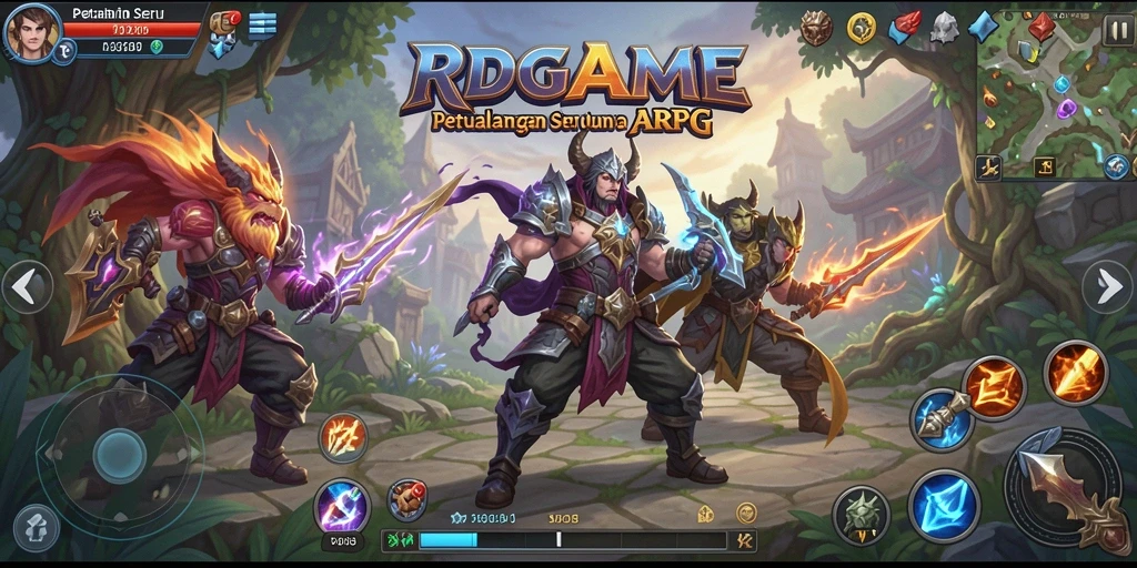 Tangkapan layar RPGAME menampilkan aksi pertarungan yang mendebarkan dalam dunia fantastis.