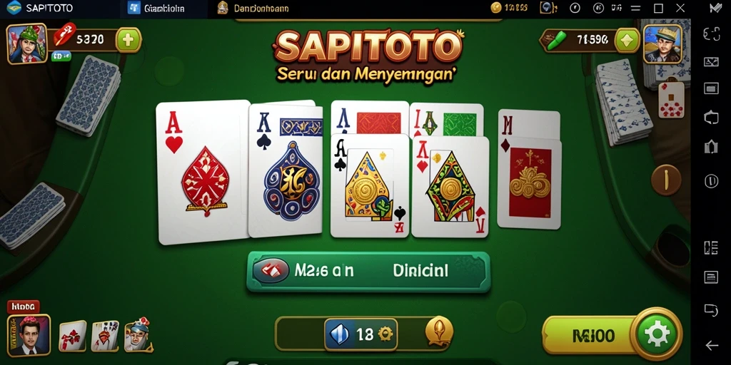 Screenshot utama SAPITOTO menampilkan gameplay domino yang seru.