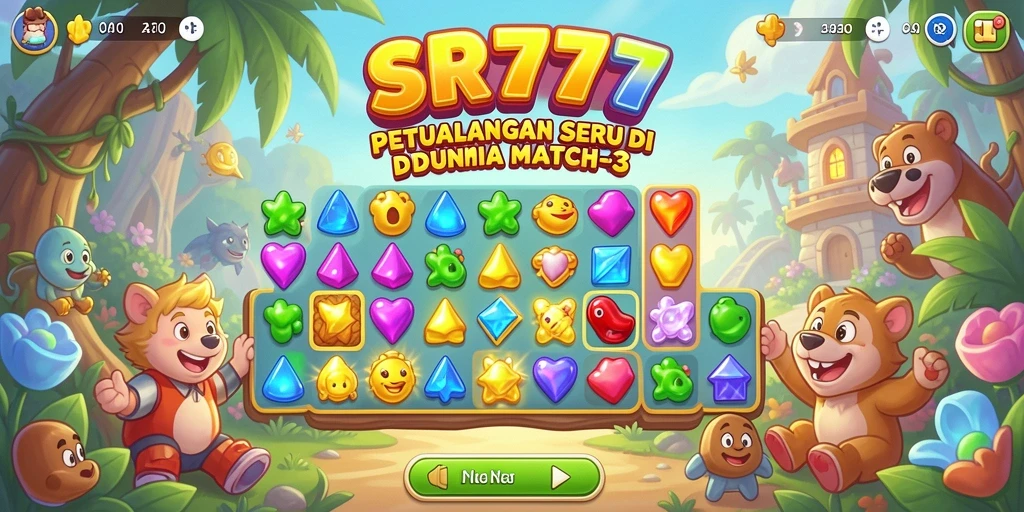 Tampilan screenshot gameplay SR777 yang menampilkan keseruan bermain Match-3.