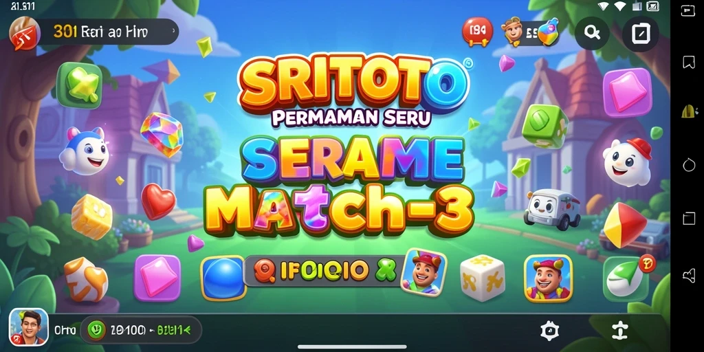 Tampilan menarik gameplay Match-3 SRITOTO yang seru.