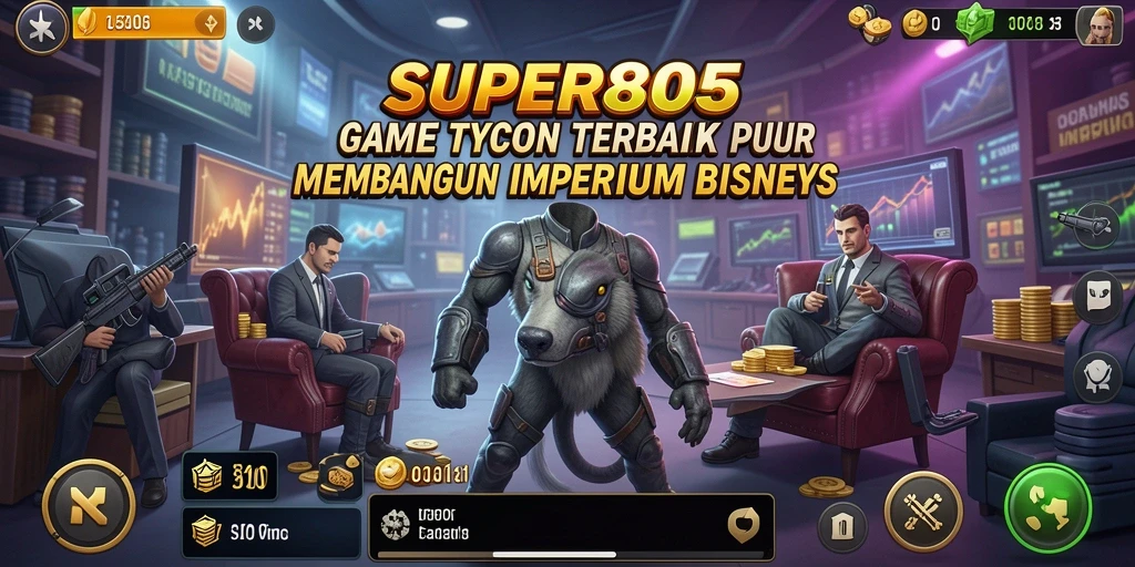 Tampilan gameplay SUPER805 saat memainkan simulasi Tycoon yang seru.