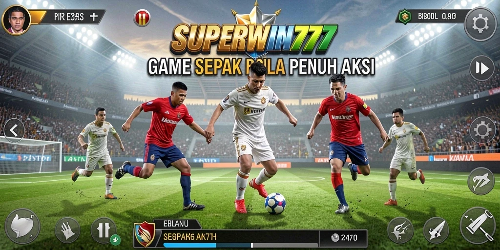 Screenshot gameplay SUPERWIN777 dengan momen seru di lapangan.