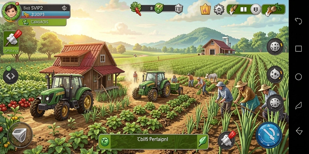 Tampilan gameplay SVIP2 yang menarik saat bertani.