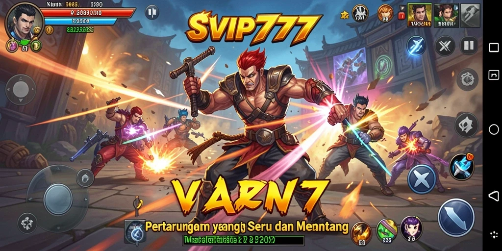 Screenshot dari gameplay SVIP777 yang menunjukkan pertarungan intens dan karakter unik.