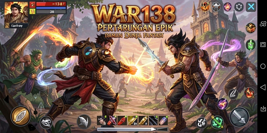 Gameplay seru di dunia fantasi WAR138 dengan pertarungan epik.